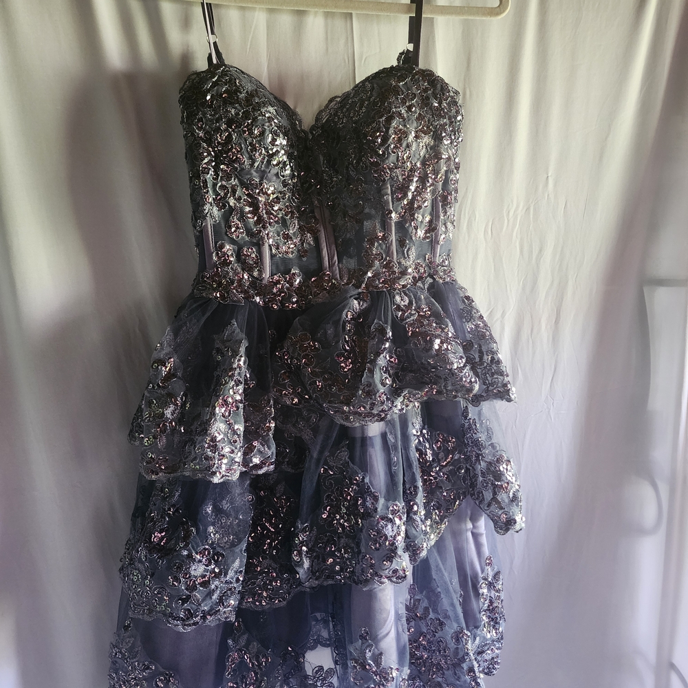 Elegant Black and Silver Sequin Mini Dress